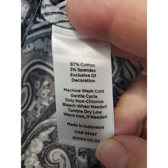 Talbots Petite Non-Iron Floral Paisley Long Sleeve Button-Up Shirt Size 14P - Picture 5 of 5